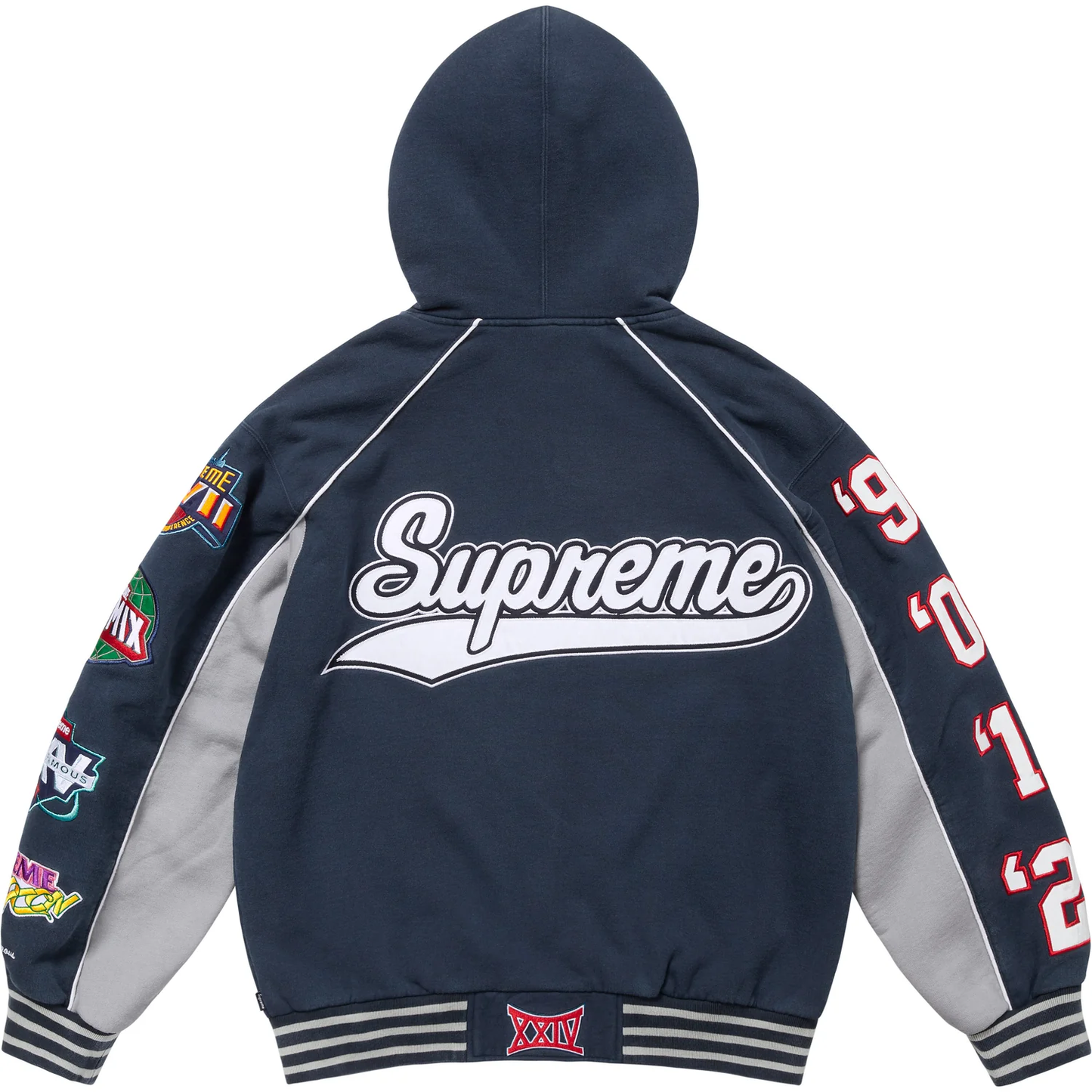 Supreme Playoffs Navy Zip Up Hoodie