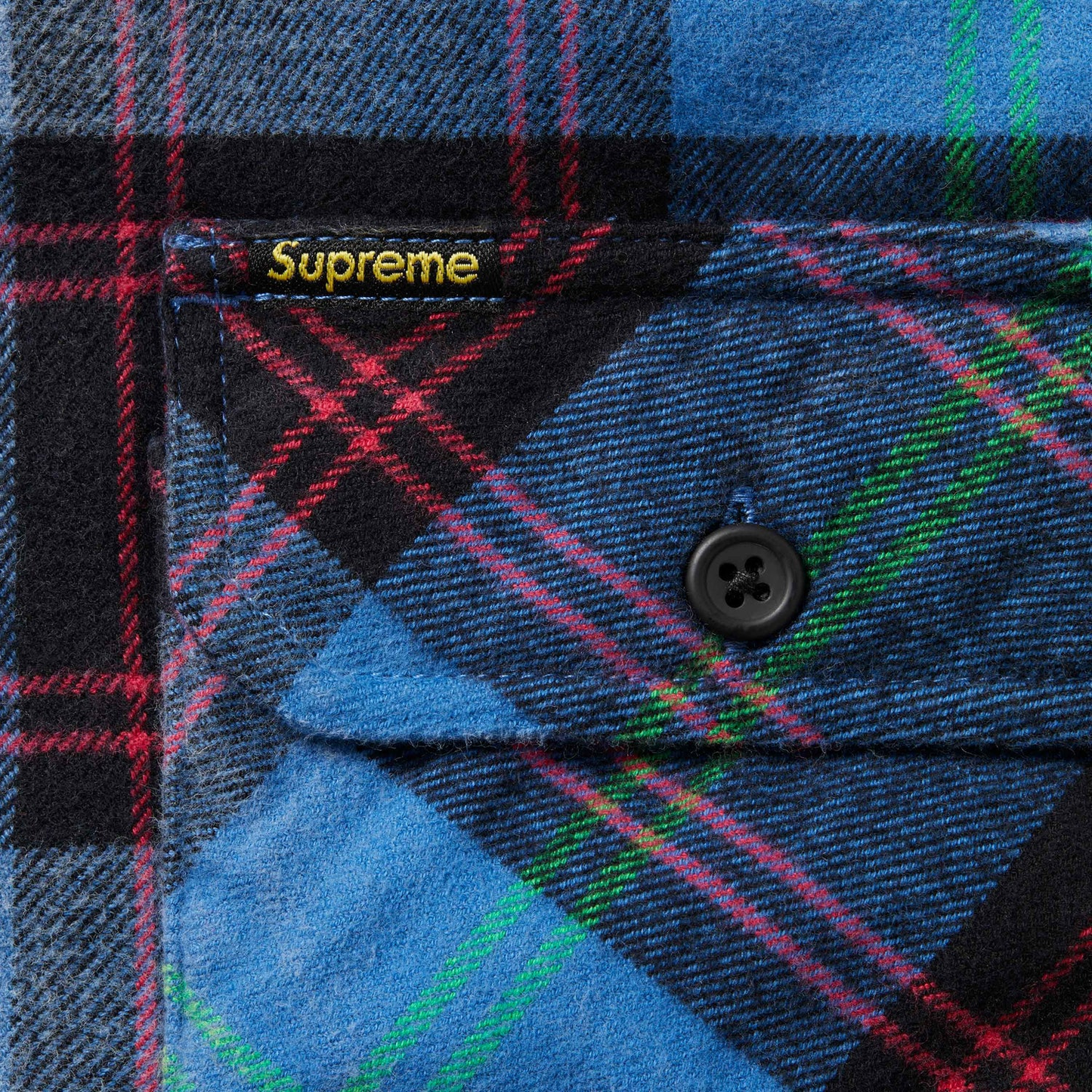 Supreme Quilted Plaid Blue Flannel Shirt