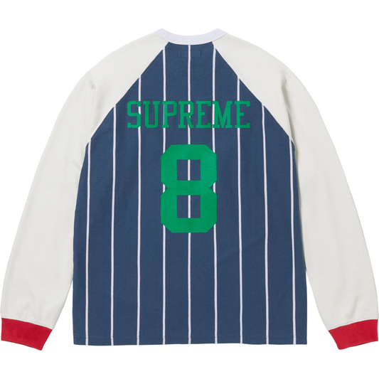 Supreme Striped Raglan Navy L/S Shirt