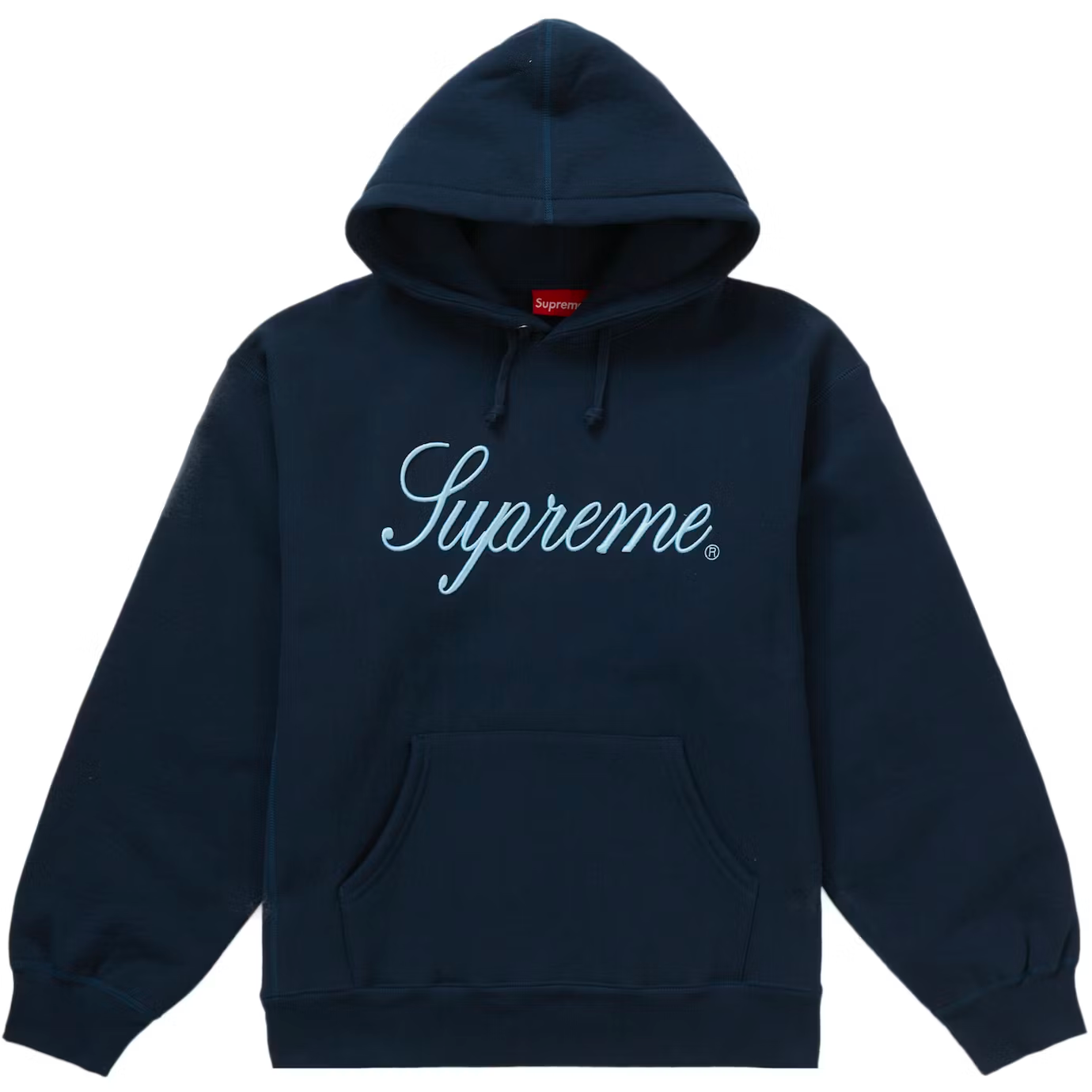 Supreme Raised Script Navy Hoodie