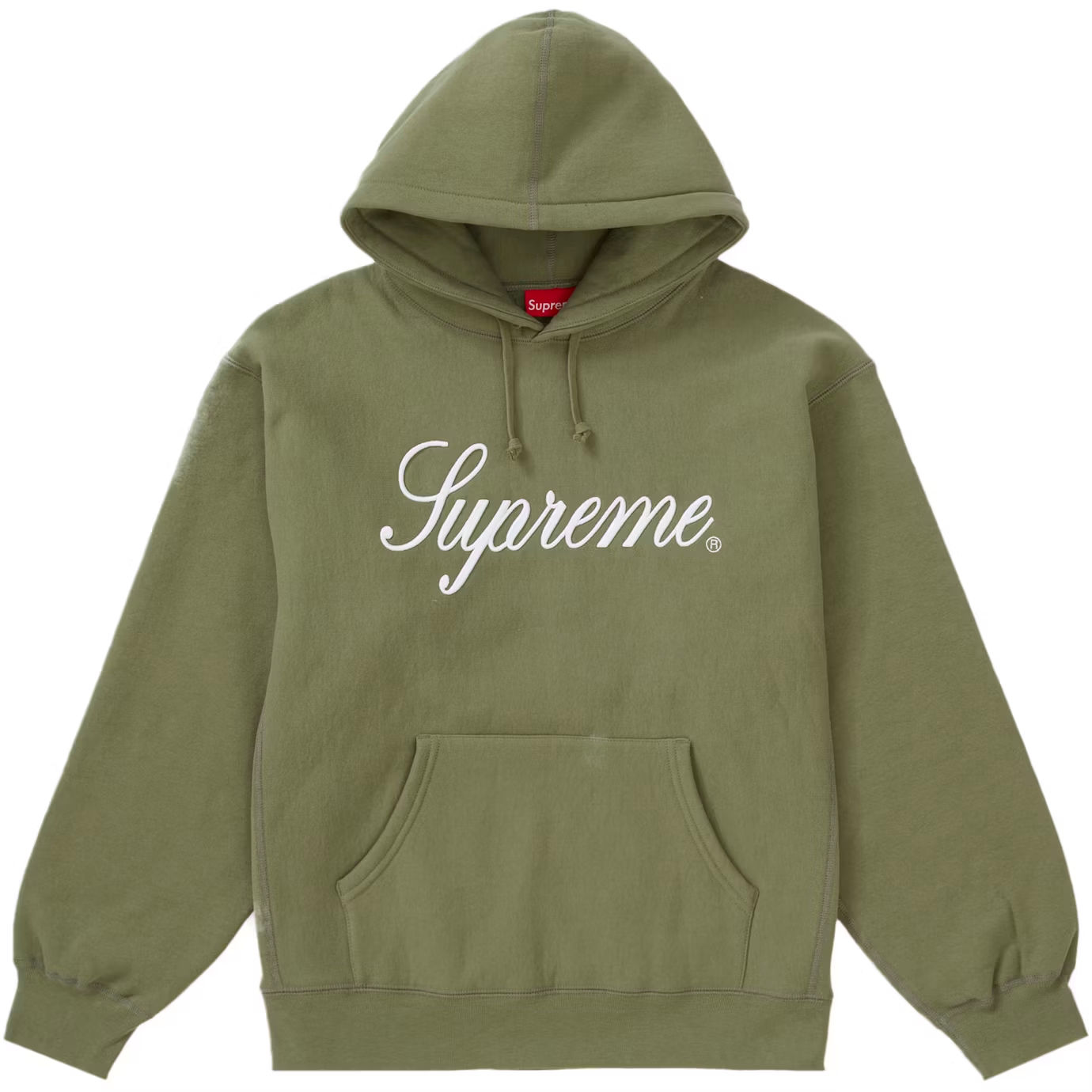 Supreme Raised Script Olive Hoodie