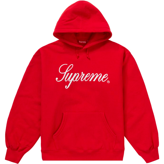 Supreme Raised Script Red Hoodie
