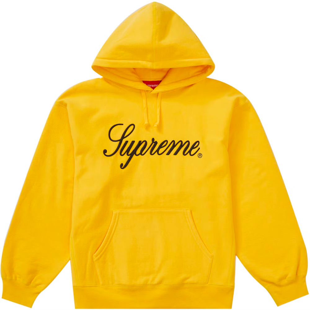 Supreme Raised Script Yellow Hoodie