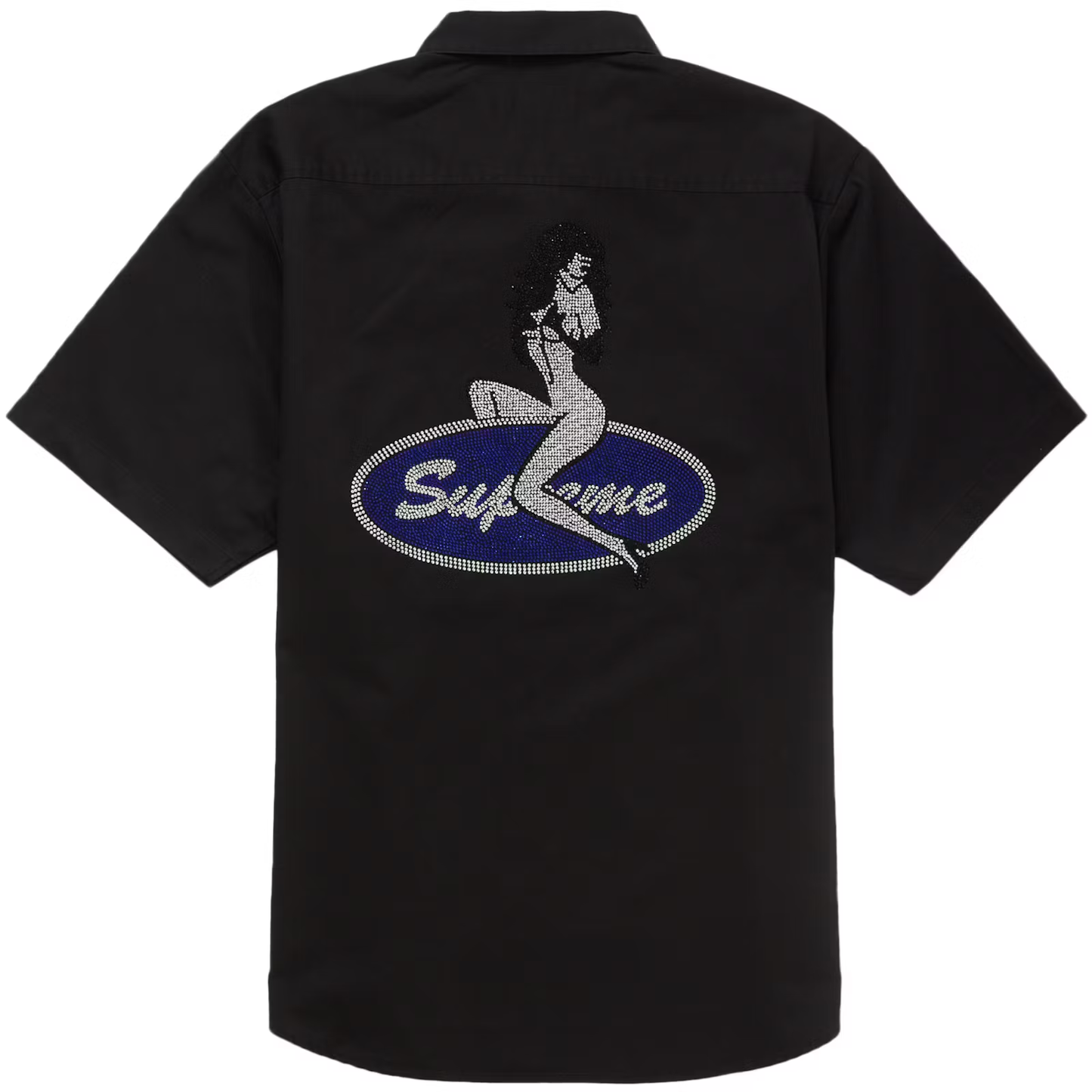 Supreme Rhinestone Pin Up Black Work Shirt