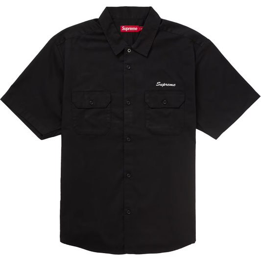 Supreme Rhinestone Pin Up Black Work Shirt