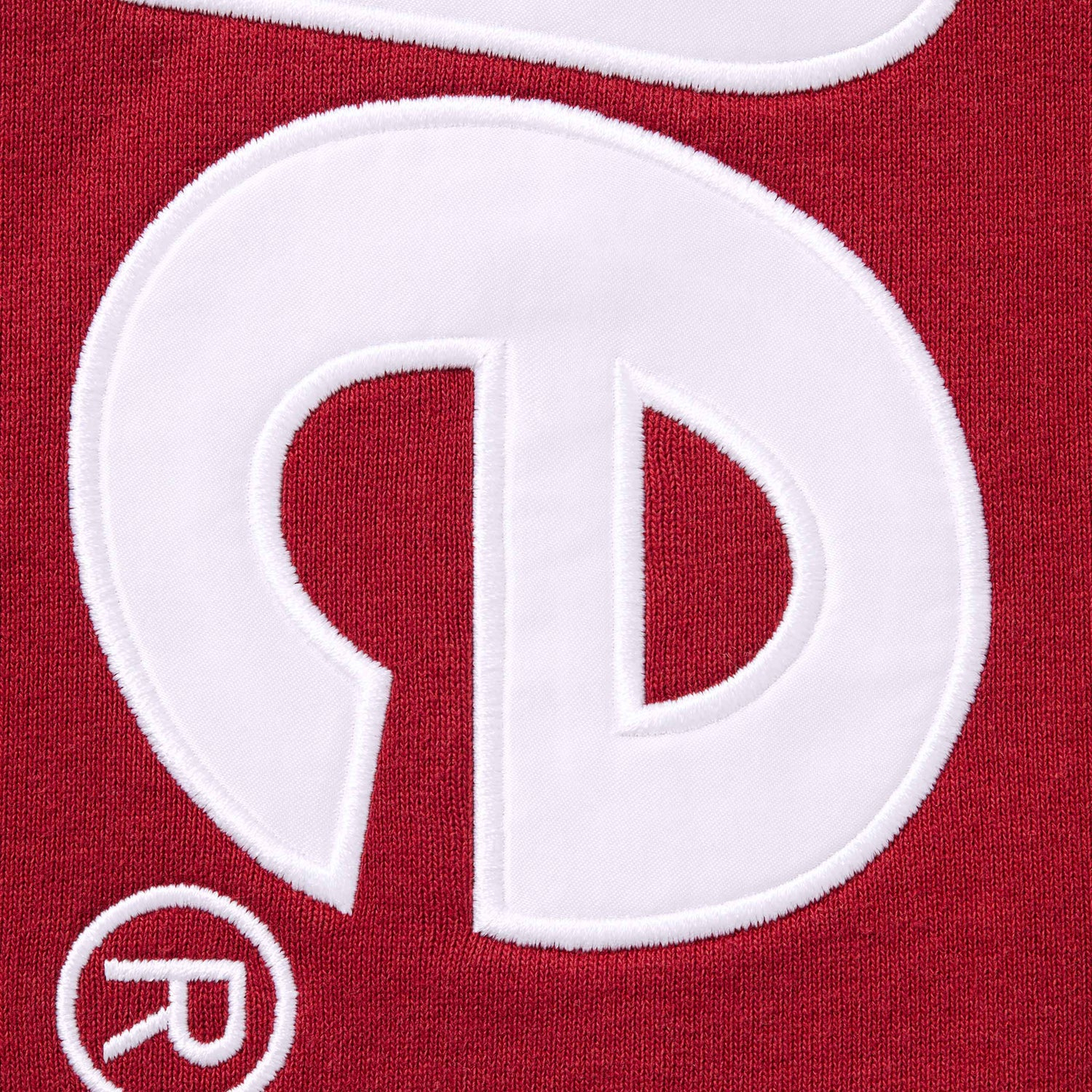 Supreme Satin Applique Dark Red Hoodie