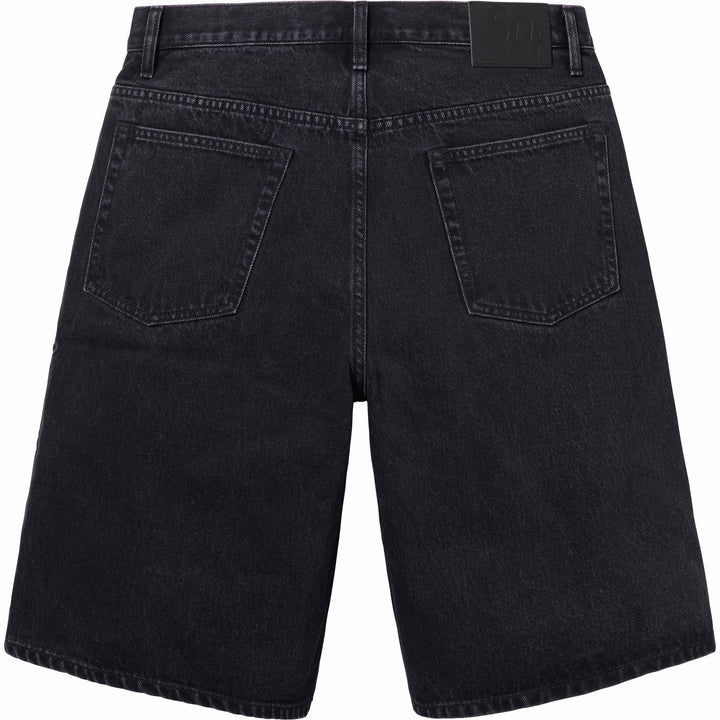 Supreme Script Baggy Denim Washed Black Shorts