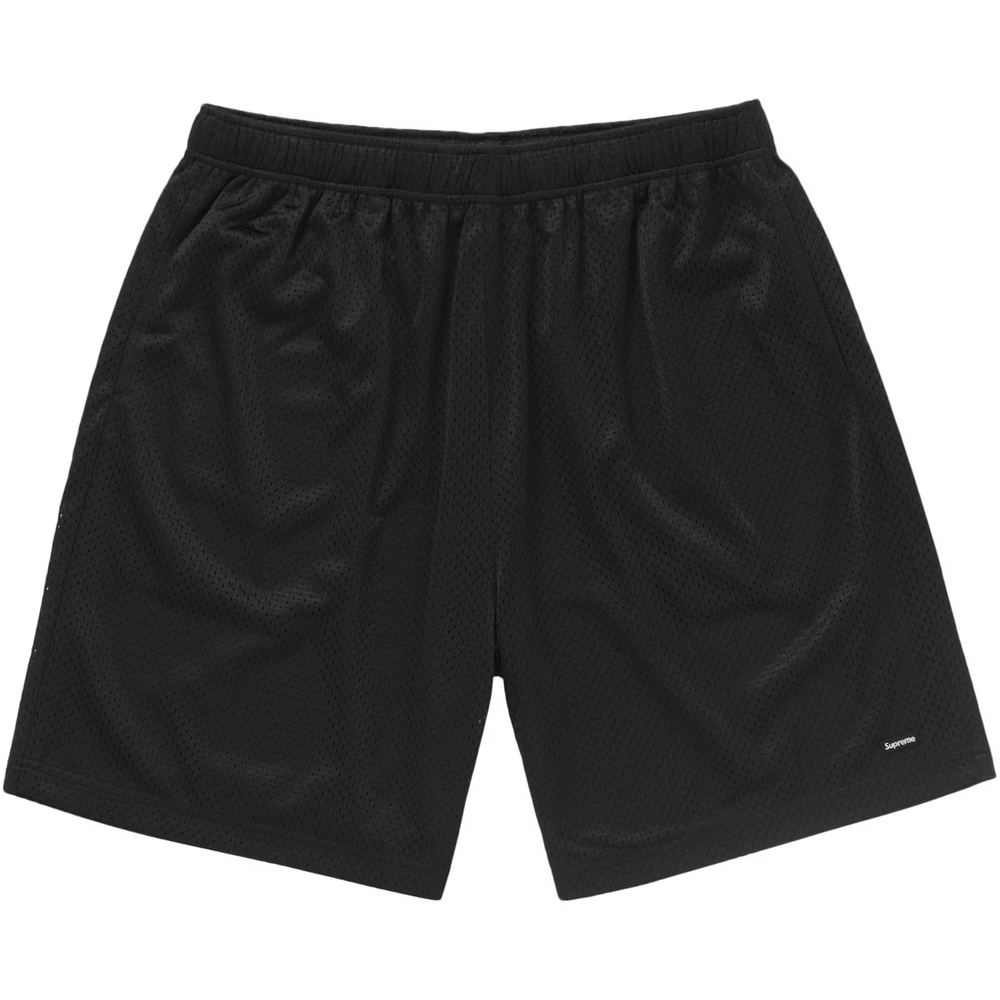 Supreme Small Box Baggy Black Mesh Shorts