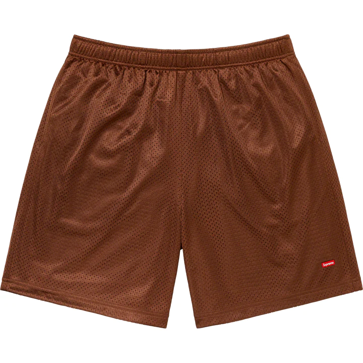 Supreme Small Box Baggy Brown Mesh Shorts