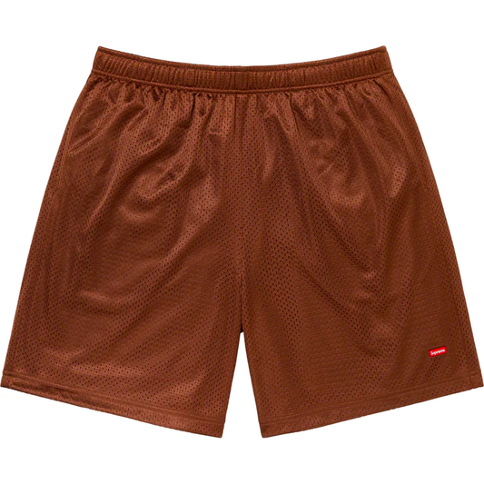 Supreme Small Box Baggy Brown Mesh Shorts