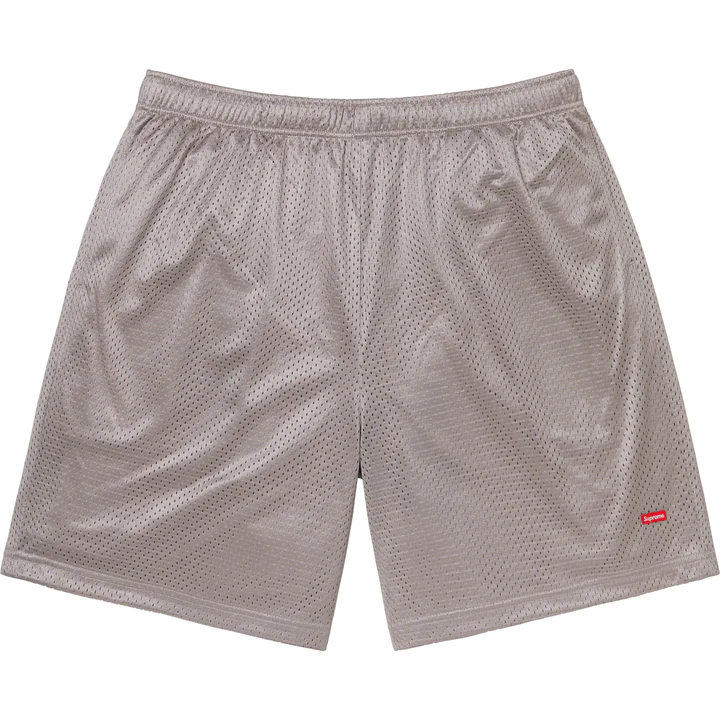 Supreme Small Box Baggy Grey Mesh Shorts