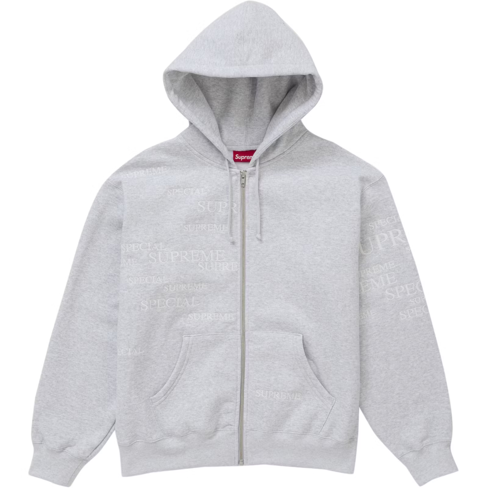 Supreme Special Ash Grey Zip Up Hoodie