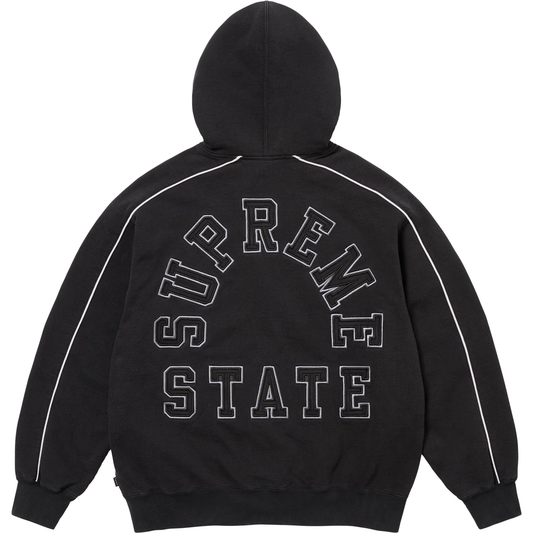 Supreme State Zip Up Black Hoodie
