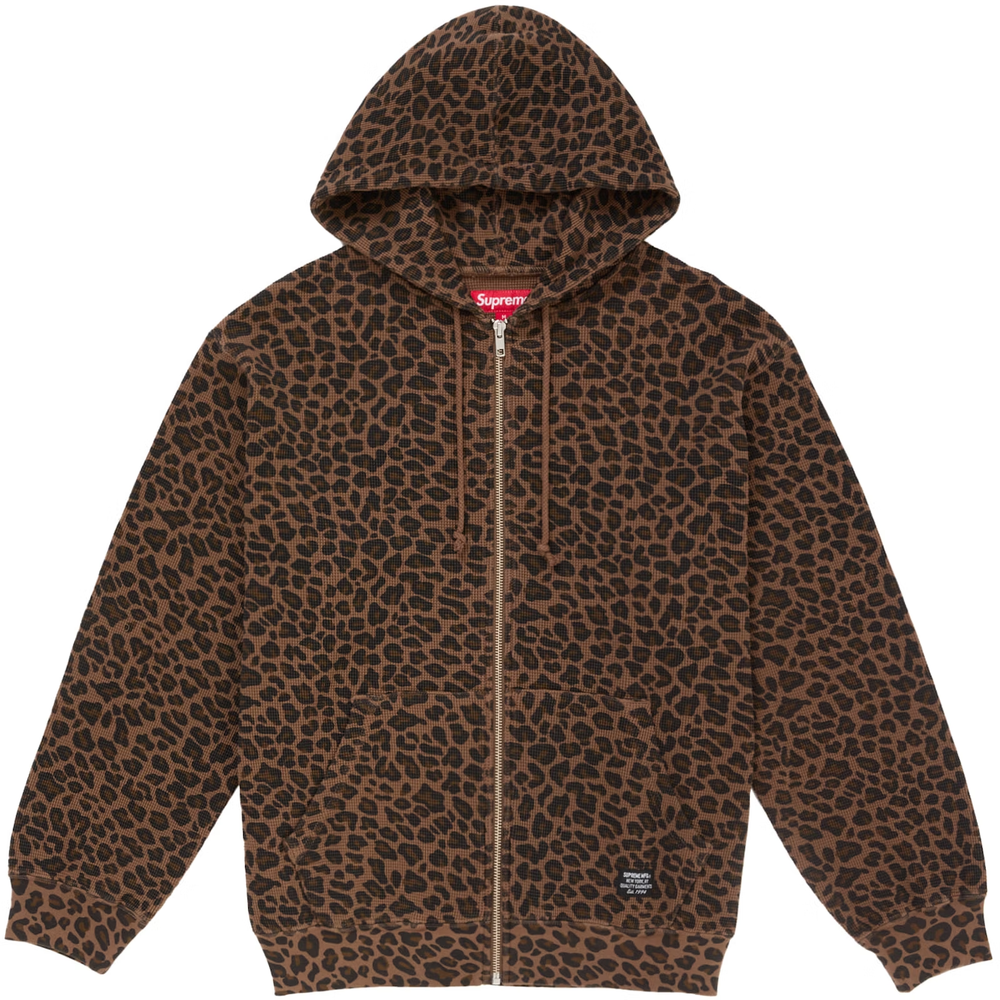 Supreme Thermal Leopard Zip Up Hoodie