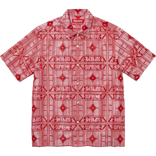 Supreme Tray Jacquard Red S/S Shirt