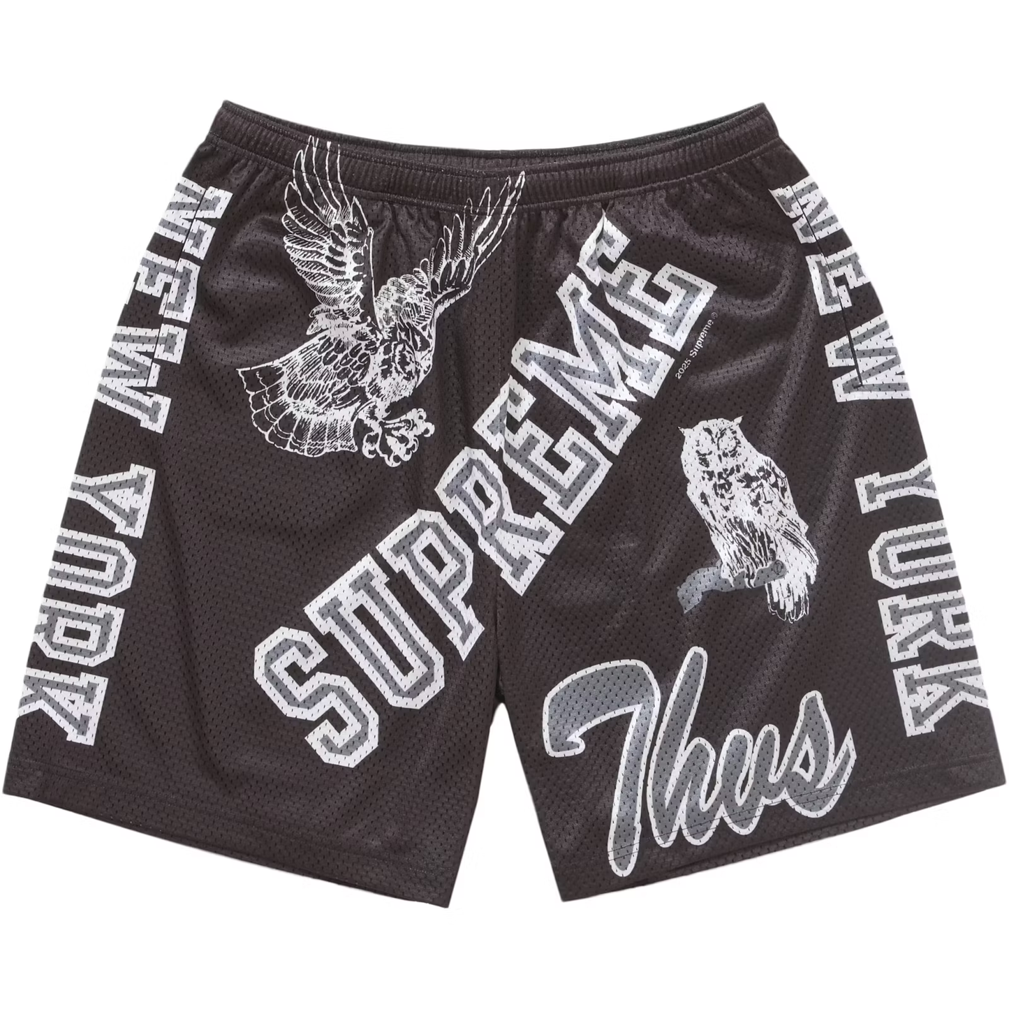 Supreme Varsity Black Mesh Shorts