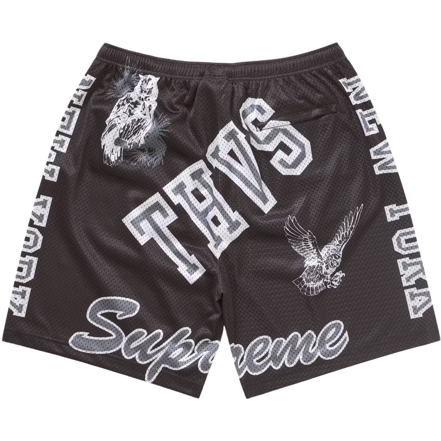Supreme Varsity Black Mesh Shorts