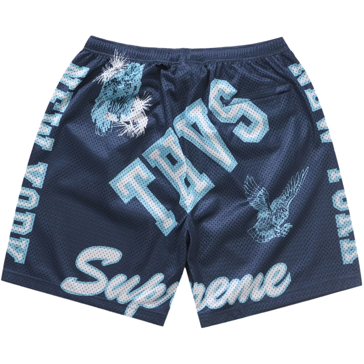 Supreme Varsity Navy Mesh Shorts