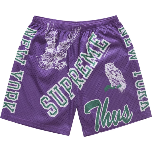 Supreme Varsity Purple Mesh Shorts