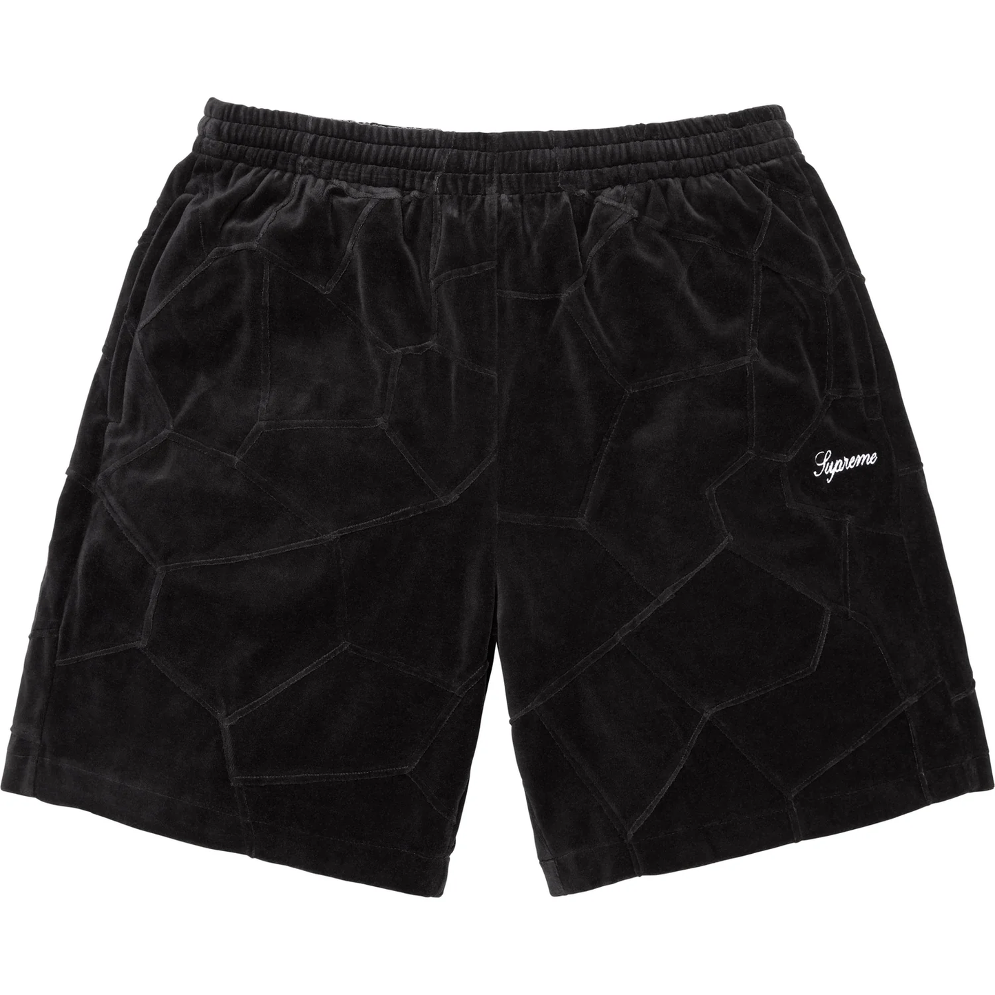 Supreme Patchwork Black Velour Shorts