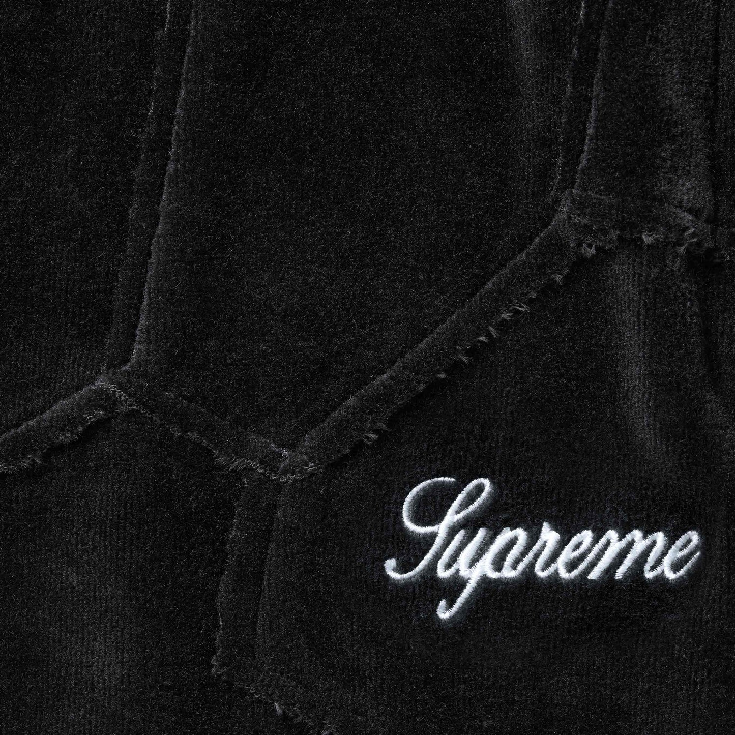 Supreme Patchwork Black Velour Shorts