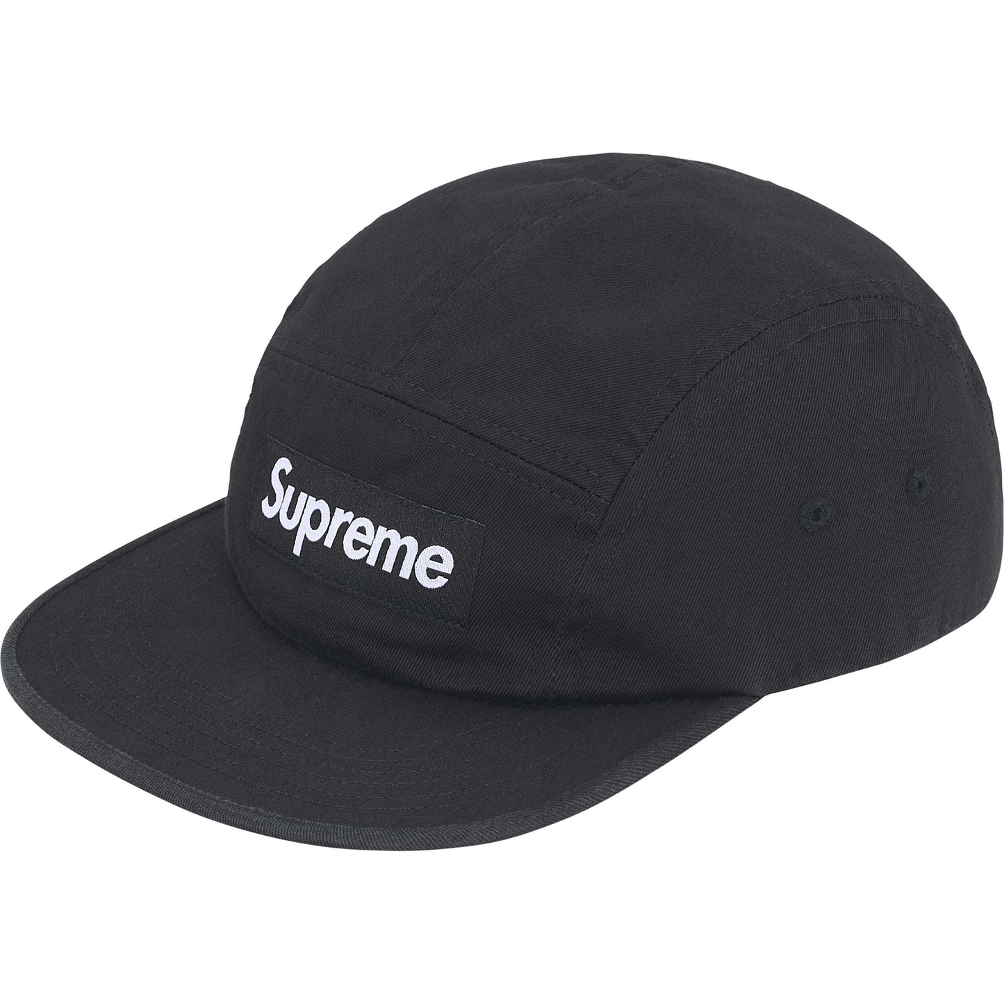 Supreme Washed Chino Twill Black Camp Cap