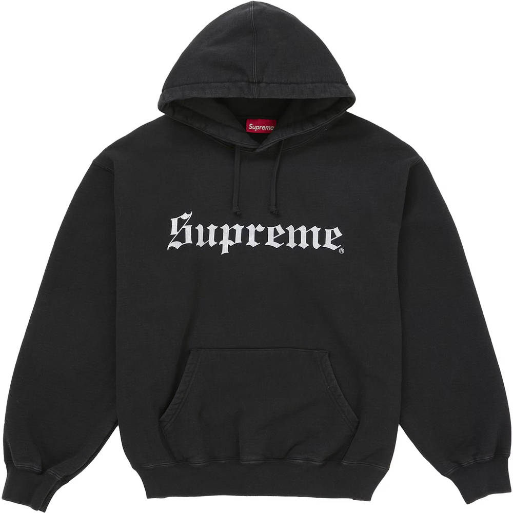 Supreme Washed Old English Black Hoodie
