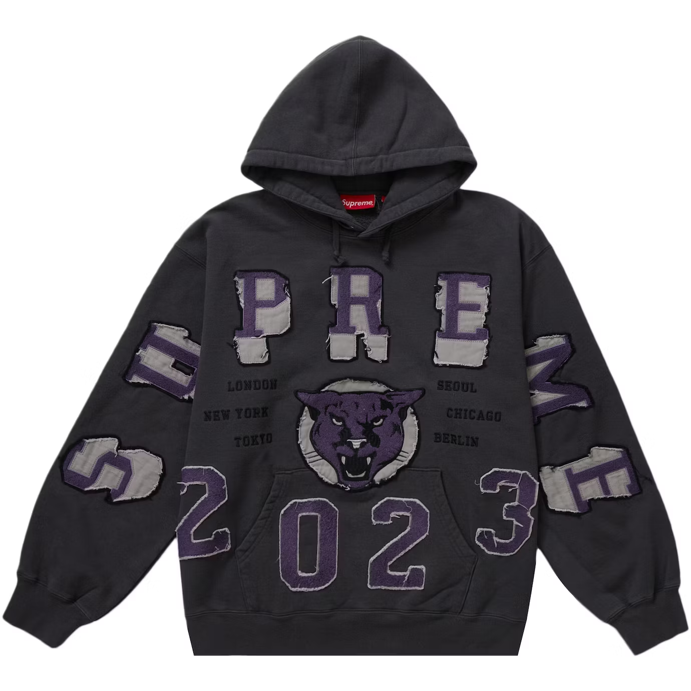 Supreme Washed Panther Black Hoodie