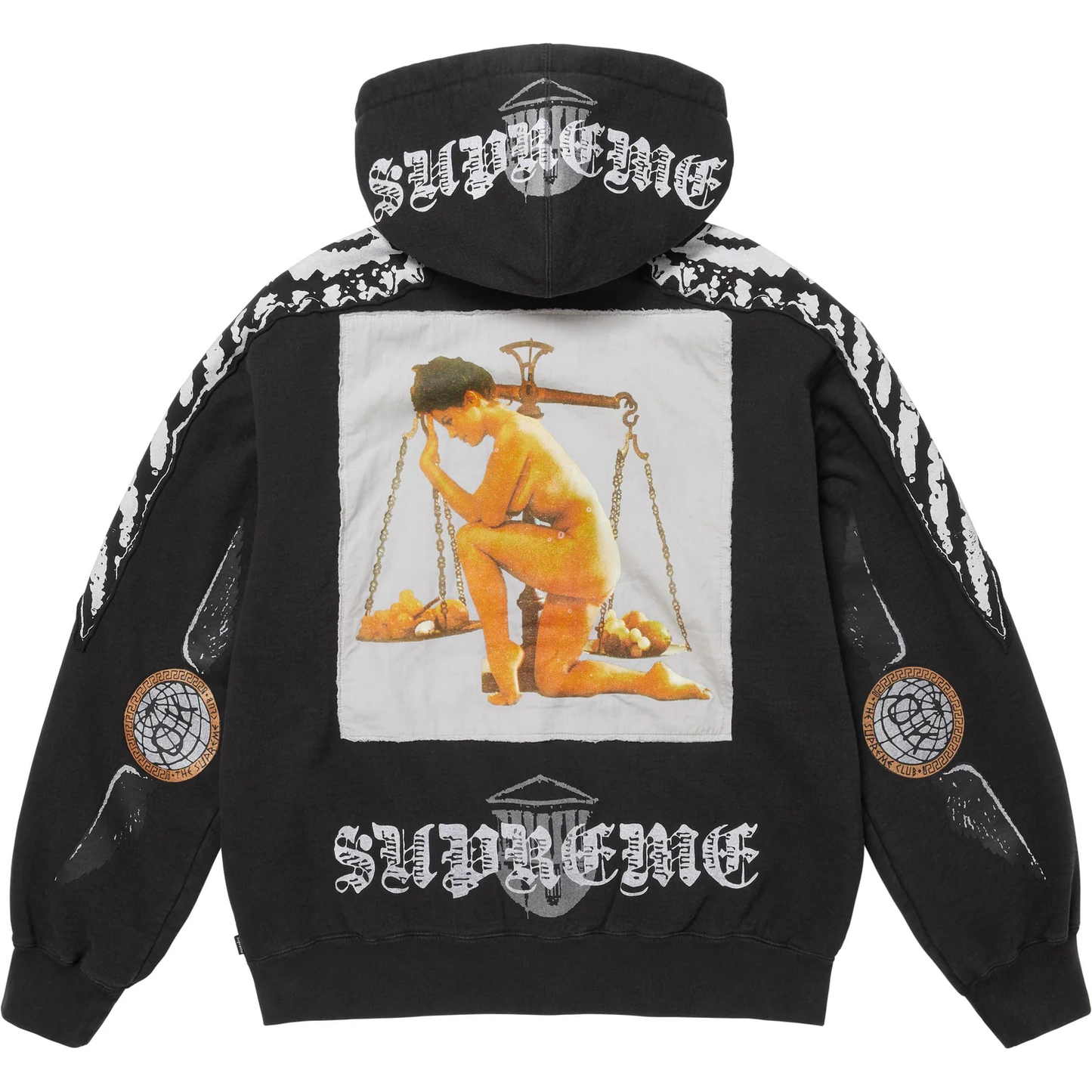 Supreme Wings Black Zip Up Hoodie