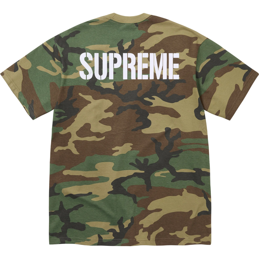 Supreme World Famous Woodland Camo Tee back