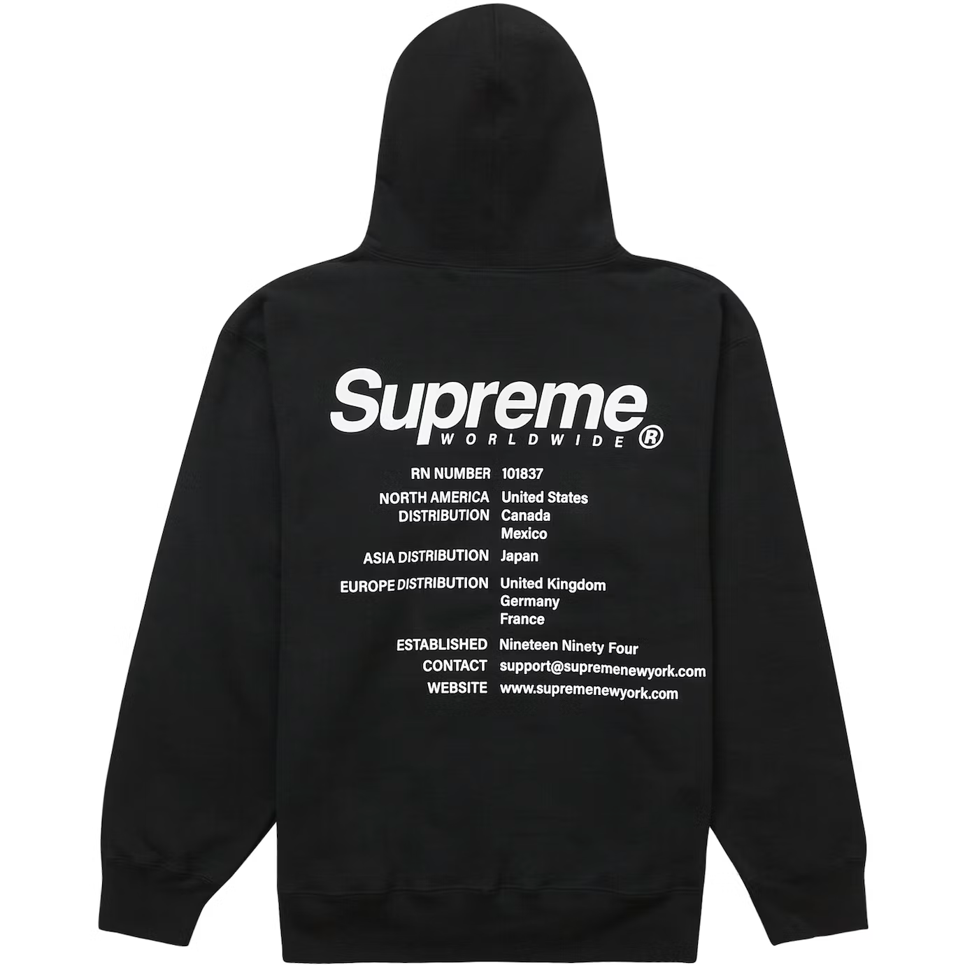 Supreme Worldwide Black Hoodie