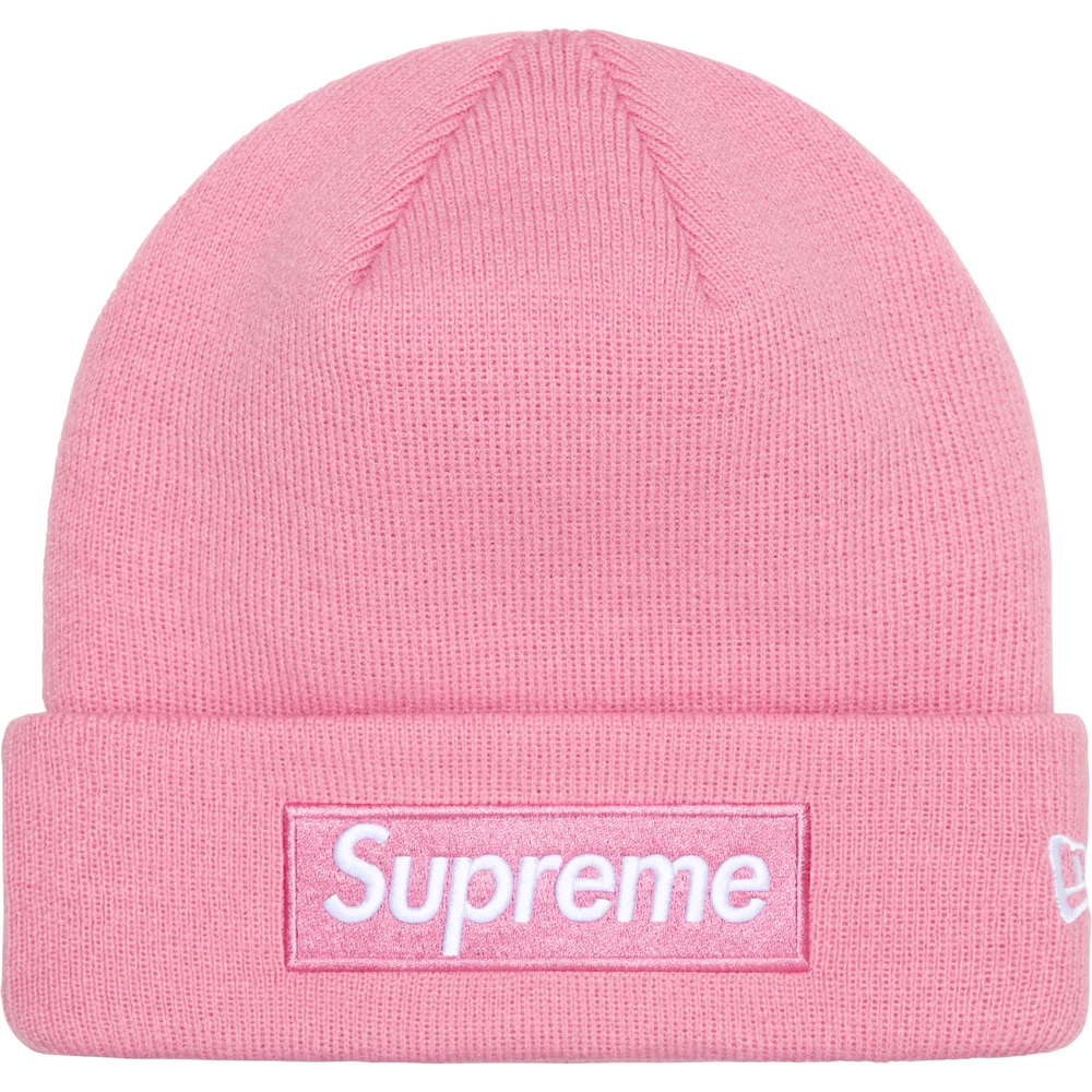 Supreme x New Era Box Logo Pink Beanie