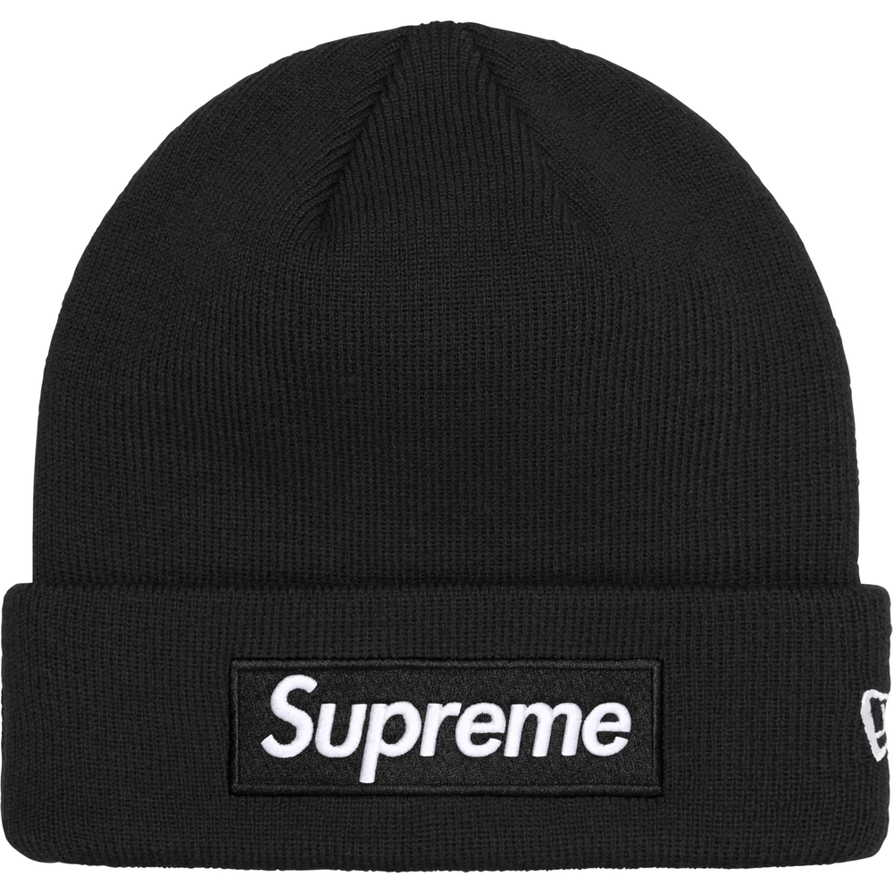 Supreme x New Era Box Logo Black Beanie