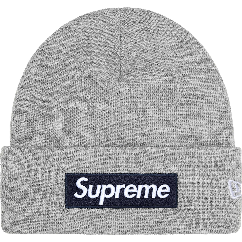Supreme x New Era Box Logo Heather Grey Beanie