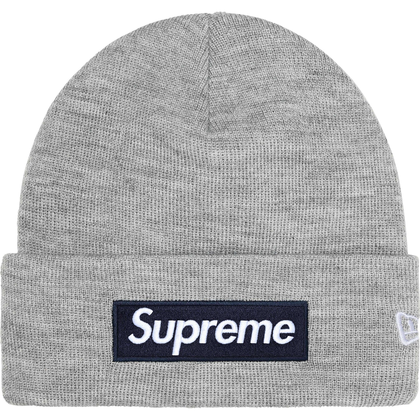 Supreme x New Era Box Logo Heather Grey Beanie
