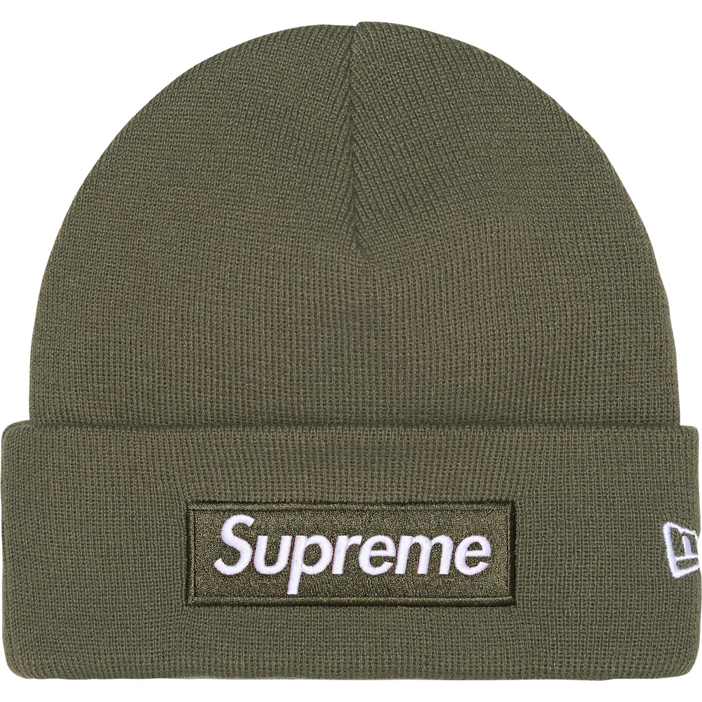 Supreme x New Era Box Logo Light Olive Beanie