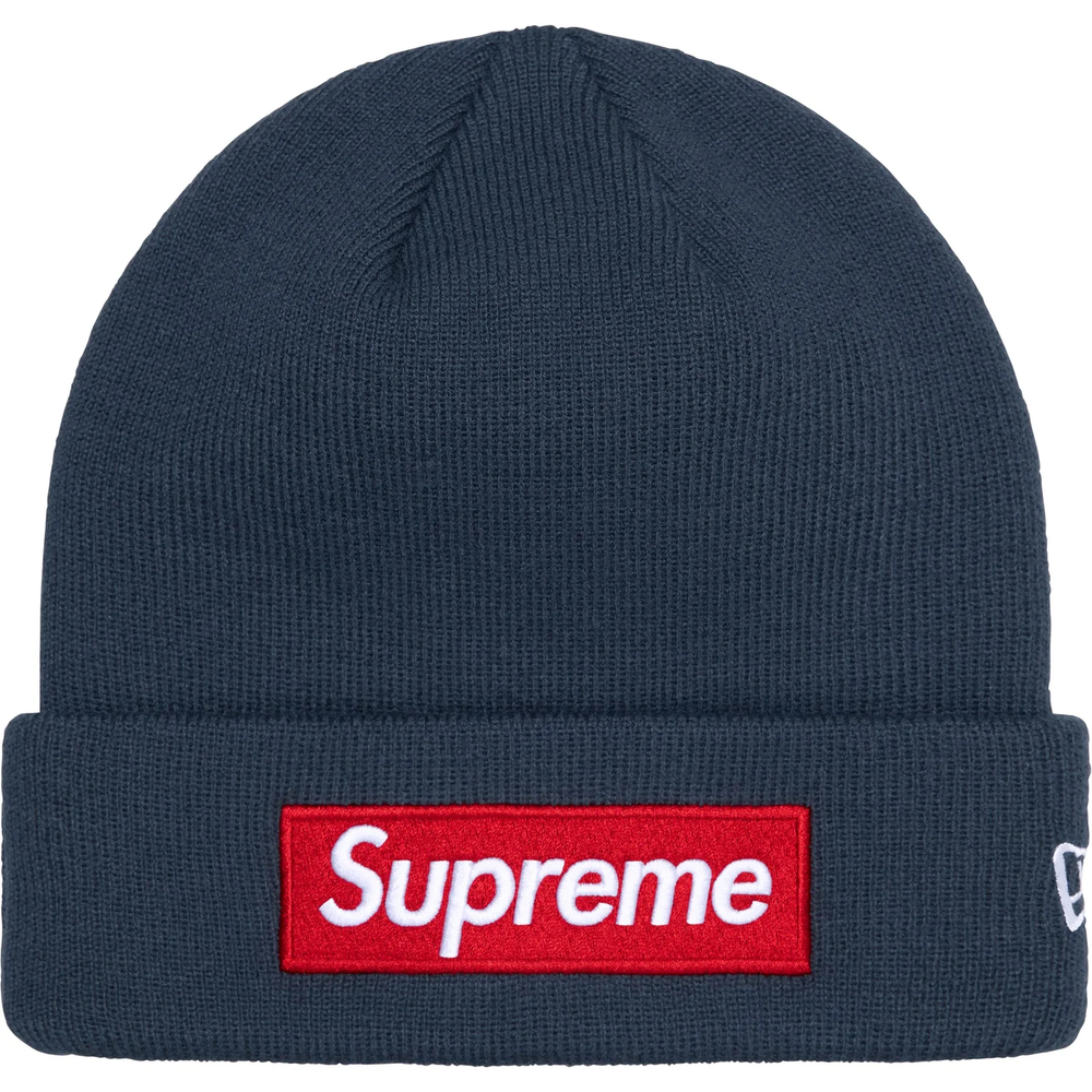 Supreme x New Era Box Logo Navy Beanie