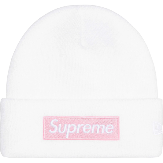 Supreme x New Era Box Logo White Beanie