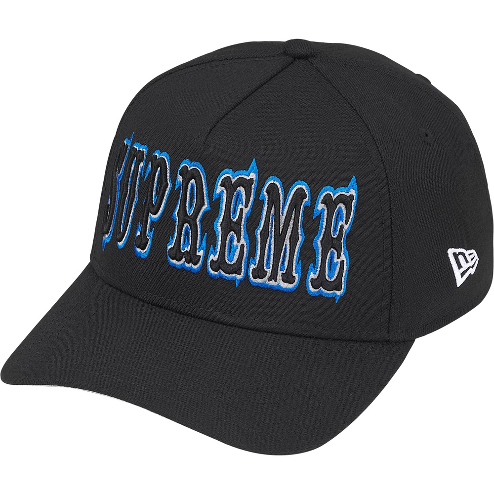 Supreme Gothic Outline Adjustable New Era Black Cap