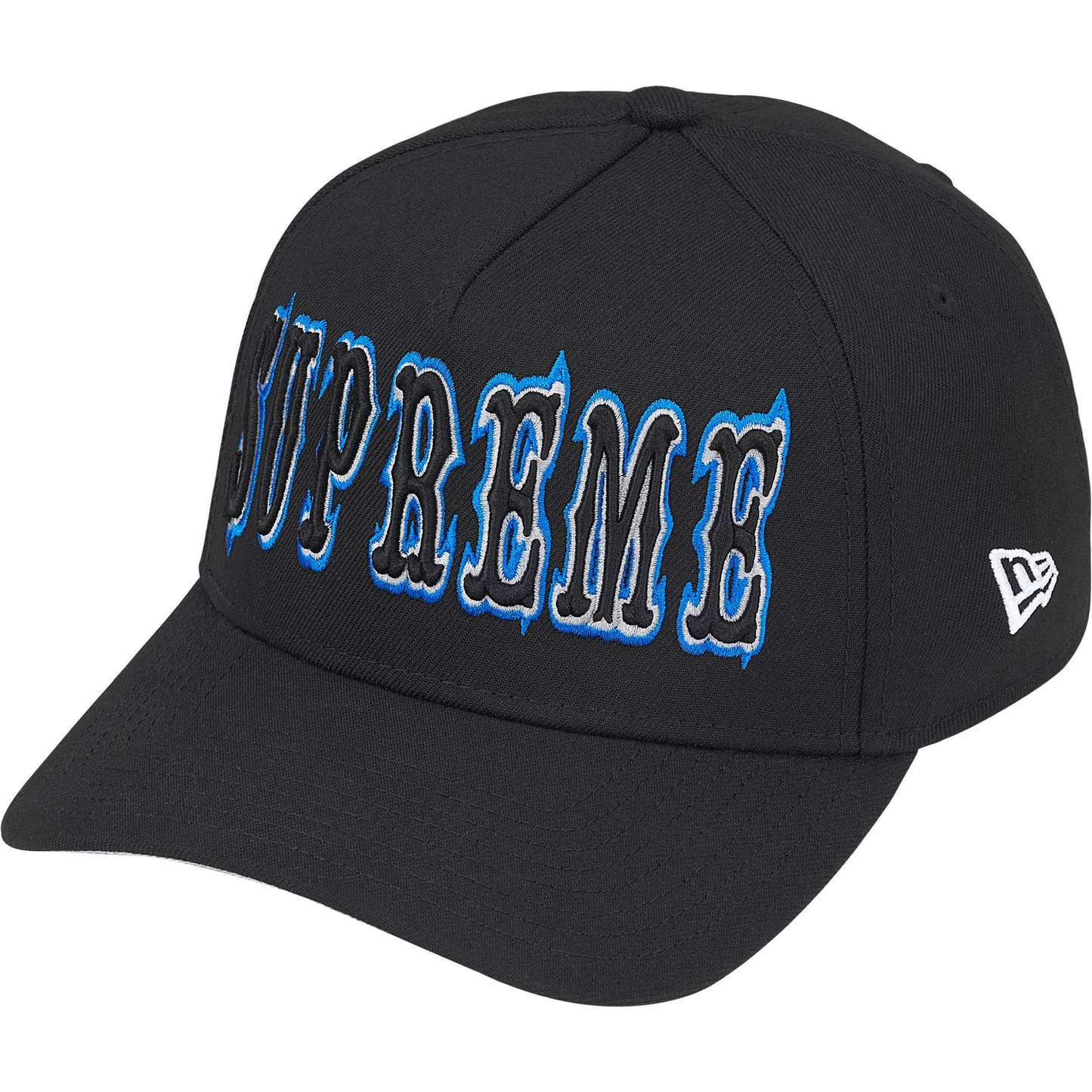Supreme Gothic Outline Adjustable New Era Black Cap