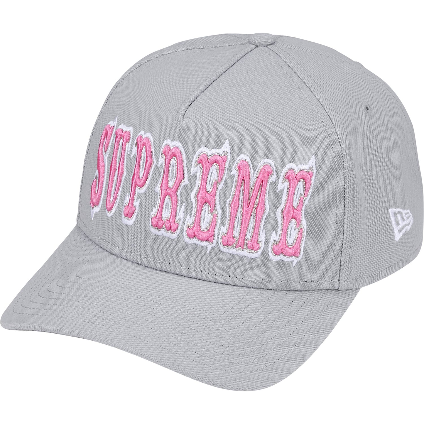 Supreme Gothic Outline Adjustable New Era Grey Cap