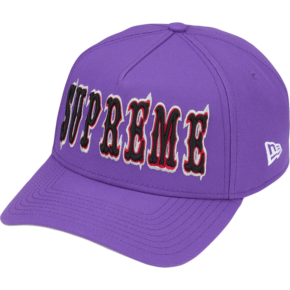 Supreme Gothic Outline Adjustable New Era Purple Cap