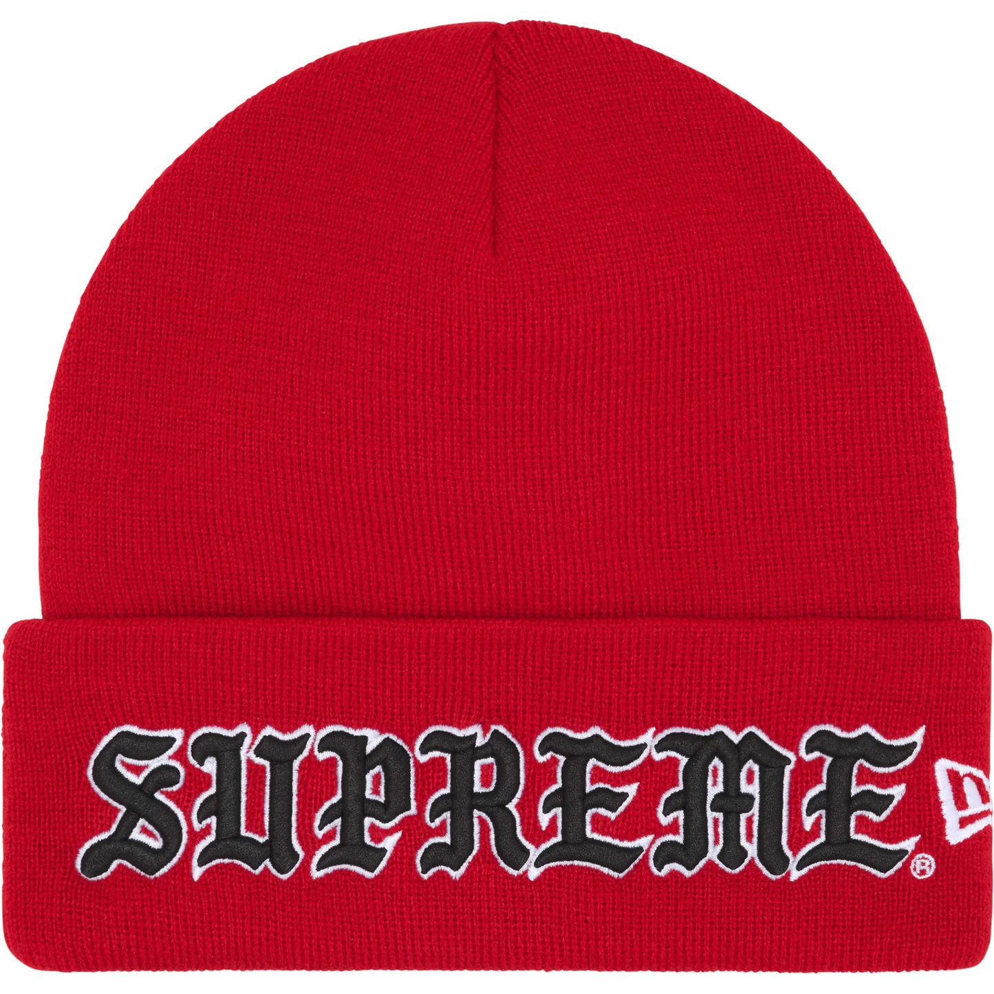 Supreme x New Era Old English Red Beanie
