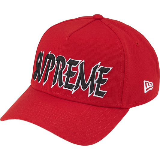 Supreme x New Era Sharp Spellout Red Snapback Hat
