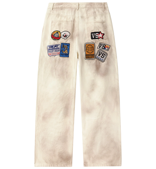 Vale 1980's Cream Painters Pants