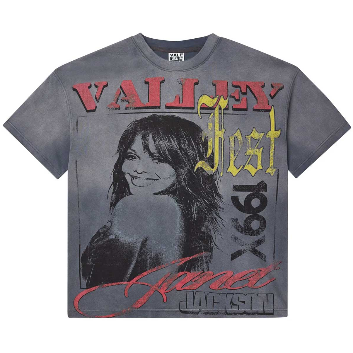 Vale 199X Fest Distressed Grey Tee