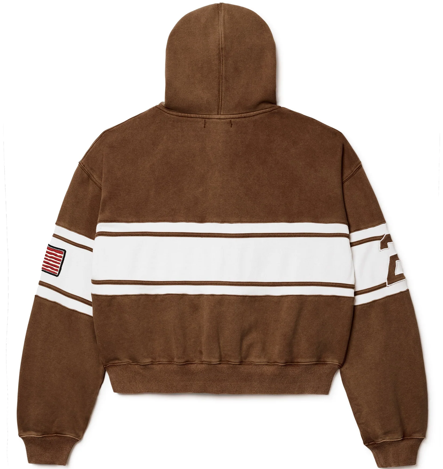 Vale Cursive Brown Zip Up Hoodie
