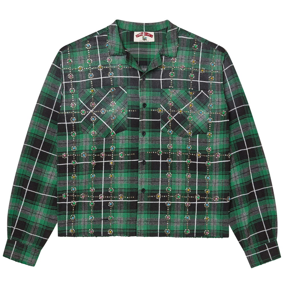 Vale Grinch Gems Green Flannel Shirt