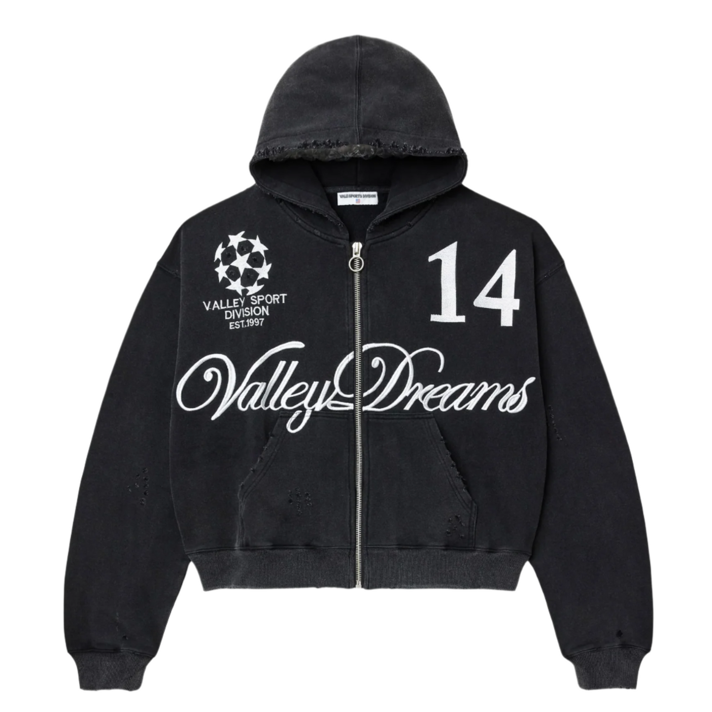 Vale Mono 14 Black Zip Up Hoodie