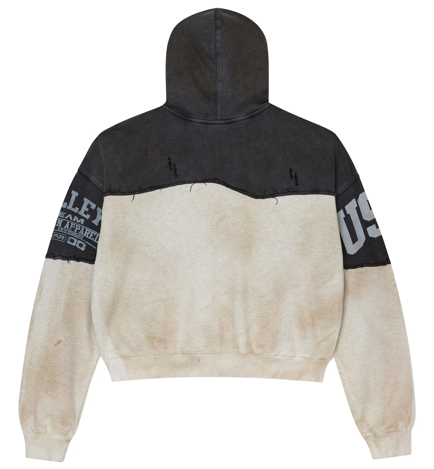 Vale Mono Smasher Two Tone Distressed Hoodie